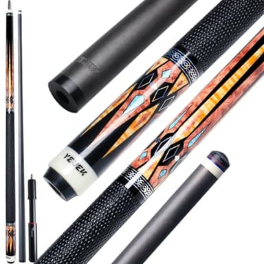 YEUEK YFEN Carbon Fiber Pool Cue Stick 11.5mm 12.5mm Low Deflection Pool Stick with Rare Wood Butt Balone Shell Inlaid Ring Professional Cue Stick with Extension