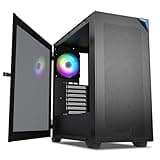 VETROO AL800 Full Tower PC Computer Case - Door Opening Design Tempered Glass, E-ATX/ATX Support, Adjustable LED Strip, Pre-Installed ARGB & PWM FDB Fan in Rear, Support for 40 Series GPUs -Black