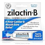 Zilactin-B Fast Acting Canker Sore Treatment - Long Lasting Protection and Oral Pain Relief of Canker Sores, Mouth Sores and Gum Irritations, Made in USA, 0.25oz Gel, Pack of 1