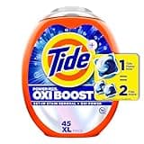 Tide Oxi Boost Power PODS Laundry Detergent Pods, 45 Count, Stain Remover Plus Oxi Power