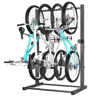 Ultrawall Freestanding Bike Rack, Vertical Bike Storage Stand for Garage, Indoor Bicycle Organizer, Holds Up to 4 Bikes