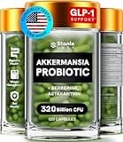 Akkermansia Muciniphila Probiotics 320 Billion CFU| GLP-1 Probiotic and Prebiotic | Akkermansia Probiotics for gut health | Inulin Prebiotic Fiber Capsules Astaxanthin & Berberine & Chromium 120 count