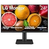 LG 24MS550-B 24 inch IPS Computer Monitor FHD (1920x1080) 100Hz 5ms Reader Mode Tilt/Height Stand Built in Speaker Borderless Design OnScreen Control Black Stabilizer DAS Crosshair HDMI Black