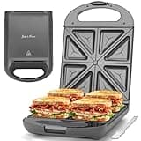 Baker's Friend 4 Slices of Breakfast Sandwich Maker with Indicator Lights, Nonstick Toaster & Sandwichera Electrica, Panini Grill Press Sandwich Maker, Graphite
