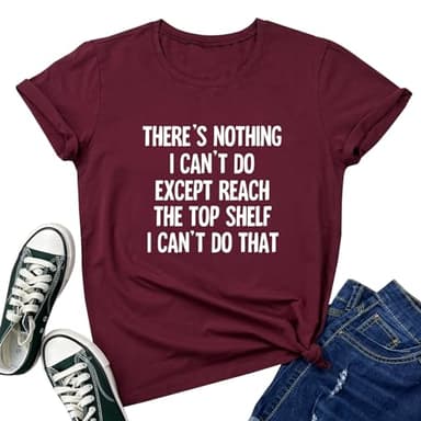 BLACKOO Women There's Nothing Funny Tshirts Graphic Cute Tees Wine Red Medium