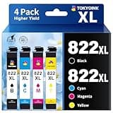 822XL Ink Cartridges Combo Pack Remanufactured Replacement for Epson 822 Ink Cartridge 822 XL T822XL for Workforce Pro WF-3820 WF-3823 WF-4820 WF-4830 WF-4833 WF-4834 Printers Ink (4 Pack)
