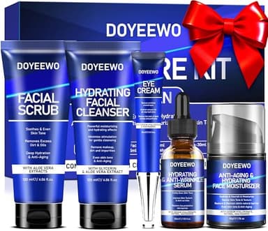 Skin Care for Men, Hydrate, Firm, Anti-Aging & Wrinkle Mens Self Care Facial Face Routine Kit,Birthday Valentines Gift Baskets for Young Men Him Teen Boy Dad Boyfriend Husband Christmas Gifts Ideas