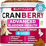 Dog UTI Treatment - Cranberry Supplement & Bladder Control for Dogs - Urinary Tract Infection Incontinence Pill, Bladder Stones - UTI Medicine Treats - 120 Soft Chews for Kidney Support with Fish Oil