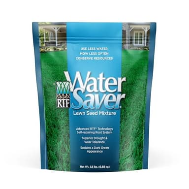 WaterSaver Grass Mixture with Turf-Type Tall Fescue Used to Seed New Lawn and Patch Up Jobs-Grows in Sun or Shade, 1.5 lbs - Covers 1/100 Acre