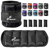 Sportneer Adjustable Weighted Ankle Weights Set 1 Pair 2 4 6 8 10 Lbs Leg Weight Straps for Women Men for Gym,Fitness, Workout,Walking, Jogging,1-5 lbs for Each Ankle, 1 Pair 2-10 lbs (Black)