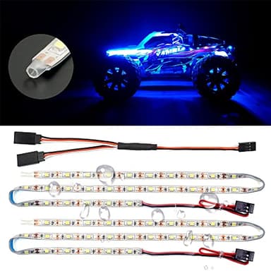 Waterproof LED Light Strips for RC Cars Trucks Airplanes Boats Drones Fixed Wing AR Wing Model Underglow Light (Blue)