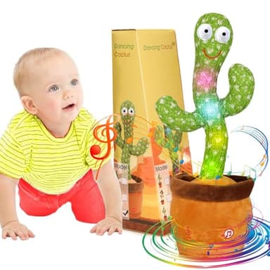 Emoin Talking Cactus Toy, Interactive Toys Dancing Cactus Toy Mimicking Repeating What You Say, Toddler Infant Baby Toys Gifts for 6 7 8 9 10 Month Old Baby Toys for 1 2 3 Year Old Boy Girl