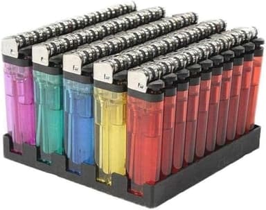 Lot Classic Disposable Lighter Soft Flame Kitchen Lighter - Newly Improve Quality Upgraded, Perfect Strike Every Time - Lighters in Assorted Colors, Pocket Style - Pack of 50