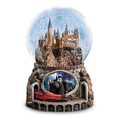 The Bradford Exchange Harry Potter Hogwarts Express Musical Snow Globe, Light-Up Castle, Moving Train with Hedwig's Theme