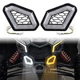 SAUTVS LED Front Accent Lights for Can-Am X3, LED Auxiliary Lights Front Fascia Signature Accent Turn Signal Lights Grill Lamps for Can Am Maverick X3 MAX Turbo R RR 2017-2025 Accessories (2PCS)