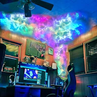 Neptten Cloud LED Lights for Ceiling. 3D Thunder Clouds Light Music Sync LED Storm Cotton Kits with Multicolor Changing Strip. Thundercloud DIY Set for Gaming Room & Basement décor 11.5 Ft