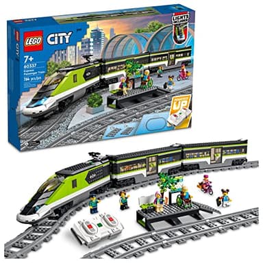 LEGO City Express Passenger Train Set - Remote Controlled Train Toy W/Working Headlights, 2 Coaches & 24 Track Pieces - Building Set Gift Idea for Kids, Boys & Girls, Ages 7+ - 60337