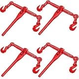 VEVOR 9215LBS 3/8" – 1/2" Ratchet Binders 9,215 LBS Secure Working Load, G70 Hooks and Adjustable Length, for Grade 70-80 Chains, Tie Down, Hauling, Towing, 4-Pack, Red