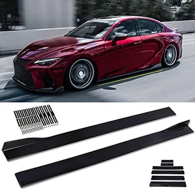 JMTBNO 2M/78.7'' Universal Black Side Skirts Rocker Extension Panel Body Kit Lip Splitters Winglet Splitters Lip 6pcs Compatible with Honda Accord Civic Subaru Mazda Ford Nissan Altima