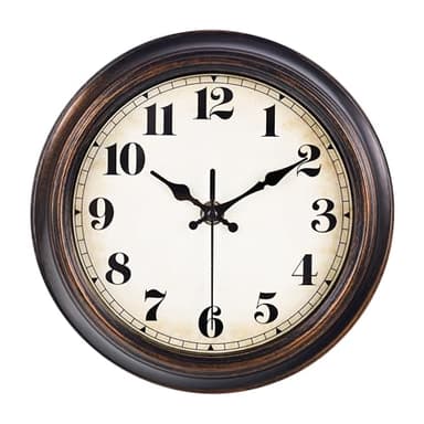 Yoiolclc Vintage Wall Clock 8 Inch Retro Silent Small Wall Clocks Battery Operated for Kitchen Bathroom Bedroom Home Decor (Bronze)