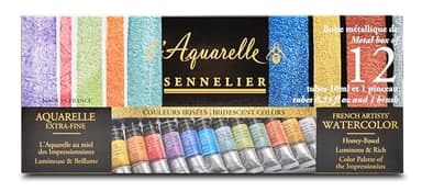 SENNELIER Watercolor Metal Box 12 Tube Set