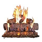 RealFyre Peterson 24-Inch Live Oak Gas Log Set – Vented Burner, Match Lit (Natural Gas), Hand-Painted Ceramic Logs, Complete Gas Connection Kit, Fireplace Upgrade with Radiant Heat and Realistic Wood
