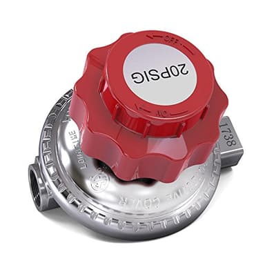 Adjustable 0 to 20psi Propane Regulator Valve QCC LP LPG Gas Stove 1/4 Inlet/1/4 Outlet Red