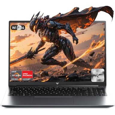KAIGERR New Light Gaming Laptop, 2026 Laptop with AMD Ryzen 7 7735HS (8C/16T, Up to 4.75GHz), 16GB DDR5 512GB NVMe SSD Laptop Computer, Up to 4TB, 16.0-inch FHD Display, WiFi 6, Backlit KB, Dual Fans