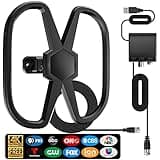 TV Antenna Support 2 TVS,2500+Miles Range Digital Antenna Smart TV Indoor Outdoor,2025 Strongest HDTV Antenna Get Local Channel-Signal Amplifier Antennae Support 4K 1080p All Type TVS-36ft Long Cable