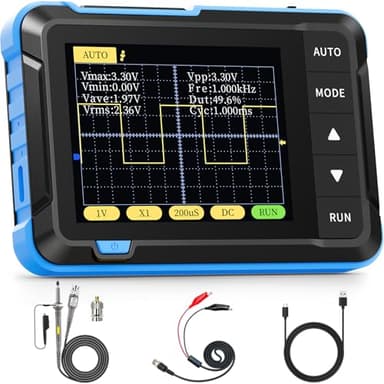 FNIRSI DSO152 Handheld Oscilloscope - 2.8" TFT Digital Oscilloscope Kit 200KHz Bandwidth 2.5MS/s High Sampling Rate Portable Pocket Oscilloscope, Trigger Function Auto/Nomal/Single