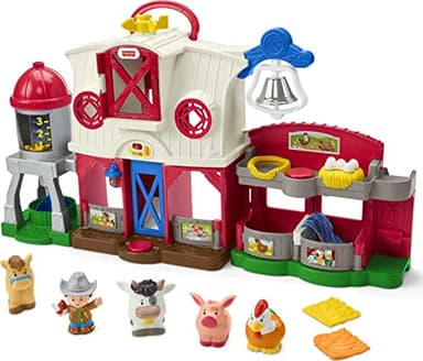 Fisher-Price Little People Toddler Learning Toy Caring for Animals Farm Playset with Smart Stages for Pretend Play Kids Ages 1+ Years​ (Amazon Exclusive)