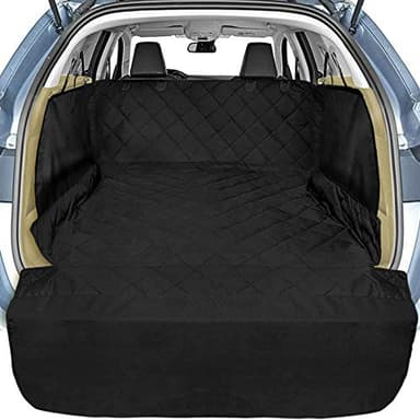 Veckle SUV Cargo Liner for Dogs with Side Flaps, Large (54" x 93") Water Resistant Trunk Cover, Non-Slip Pet Area Protector with Bumper Flap, Universal Fit for SUVs Sedans Vans, Black
