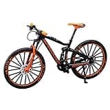 YEIBOBO ! Alloy Mini Downhill Mountain Bike Toy, Die-cast BMX Finger Bike Model for Collections (Black/Orange)
