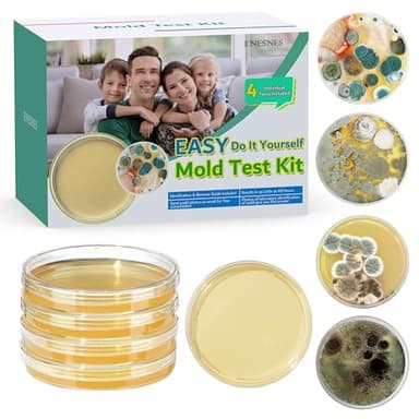 Mold Test Kit for Home - 4 Simple Detection Tests for HVAC, Surfaces & Indoor Air Quality, DIY Black Mold Detector Testing kit at Home, with Detailed Identification Guide & Free Lab Analysis