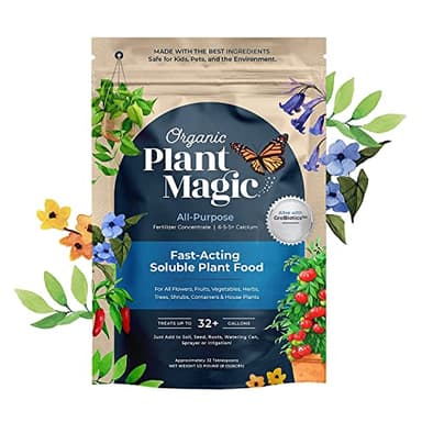 Organic Plant Magic - Truly Organic™ Fast-Acting Water Soluble Plant Food - All-Purpose Fertilizer Concentrate for Flower, Vegetable, Herb, Fruit Tree, Garden & Indoor Houseplants [One 1/2 lb Bag]