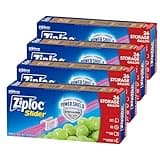 Ziploc Gallon Food Storage Slider Bags, Power Shield Technology for More Durability, 104 Bags Total