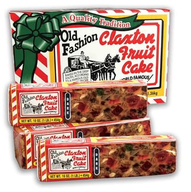 Claxton Fruit Cake – 3-1 Lb. Dark Recipe | Old Fashioned Holiday Fruitcake Packed in our Traditional Claxton Carton | A Holiday Favorite for over 115 years | 3-Pack