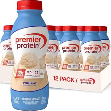 Premier Protein 30g High Protein Shake, Vanilla, 12 Pack