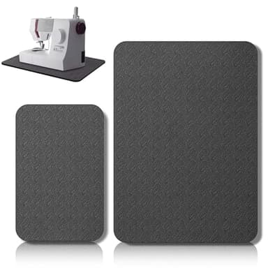 2 Pcs Sewing Machine Muffling Mat Pedal Sewing Mat Reduce Vibrations Noise No Slip Machine Accessories for Quilting(15" X 20" and 9" X 14",Black)