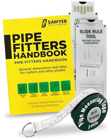 Sawyer MFG Company - The Tech Pack: Ultimate Pipefitter's Bundle - Pipefitter's Handbook, Compact Pipe Tape & Slide Rule Tool for Accurate Pipe Measurements, Welding Specs & Fitting Dimensions