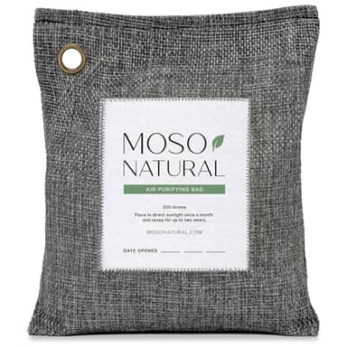 Moso Natural Air Purifying Bag 200g | HGTV Editor's Pick | Premium Bamboo Charcoal Odor Absorber for Home & Car | Closet Odor Eliminator & Car Air Freshener | Long Lasting Charcoal Bags Cover 90sqft