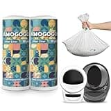 AMOGOGOPET 50 Pcs Waste Bags, Compatible with Litter Robot 4 & 3, Replacement Waste Bags, Heavy Duty Cat Litter Trash Bags, Waterproof Litter Bags, 26.4" x 21.9"