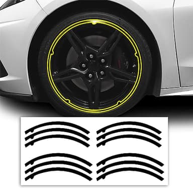 BOGAR TECH DESIGNS for Chevrolet Corvette C8 2020-2026 Wheel Rim Chrome Delete – Precut Vinyl Trim Overlay, Gloss Black Blackout Look
