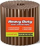 LAVEVE Corrugated Metal Garden Edging 6" x 40Ft, Landscape Edging Border for Lawn, Flower Bed, Garden Fence, Paver Edging (Coffee)