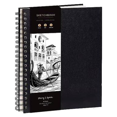 Artist’s Sketchbook Hardcover – 200GSM Very Thick Paper – Spiral Sketch Book for Drawing and Mixed Media – Sketch Pad, Art Book - 5.8 x 8.5, 40 Sheets / 80 Pages