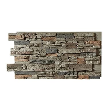 AZ Faux High-Density Polyurethane Faux Stone Wall Covering Panels for Interior and Exterior Decor | Stacked Stone Siding Panel | Sedona | 48" L x 24" H x 2" D | 1-Pack | Cambridge Gray