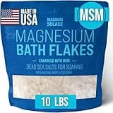 Magnesium Flakes with MSM - Magnesium Chloride Flakes - Dead Sea Salts for Soaking, 10 LBS
