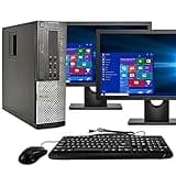 Dell Desktop Computer, Quad Core i5 3.1GHz, 8GB Ram, 500GB, Dual 22inch LCD, DVD, Wi-Fi, Keyboard, Mouse, Bluetooth, Windows 10 Pro Compatible OptiPlex 790 (Renewed)