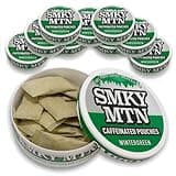 Smokey Mountain Caffeinated Pouches - Wintergreen - Tobacco Free and Nicotine Free - 10 Can Box - 15 Pouches Per Can