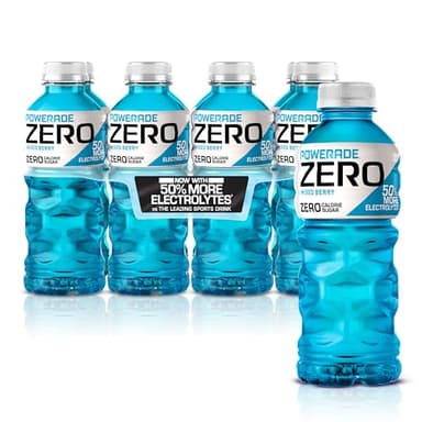 POWERADE Electrolyte Enhanced Zero Sugar Mixed Berry Sports Drink, 20 Ounce (Pack of 8)